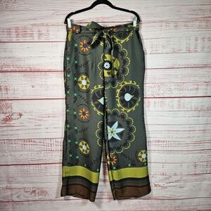 Industry Boho Print Green Wide Leg Pants